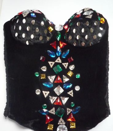 Bustier velours strass colorés.T small