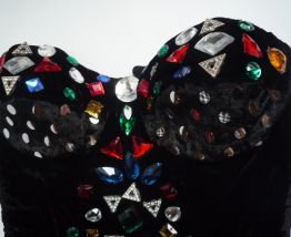 Bustier velours strass colorés.T small