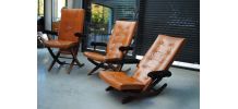 3 Fauteuils en cuir vintage