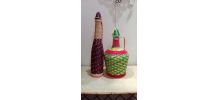 Lot de deux carafes "scoubidou"
