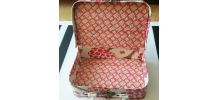 Jolie valisette vintage en carton, ancienne valise de couture