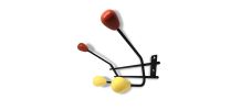 Patère 60s noir rouge jaune
