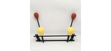 Patère 60s noir rouge jaune