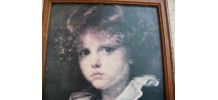 cadre ancien bois jeune enfant