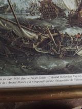 tableau ancien de bataille navale 