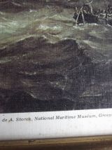 tableau ancien de bataille navale 