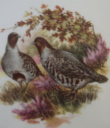 plat ovale perdrix signé winterling
