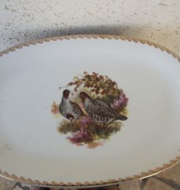 plat ovale perdrix signé winterling