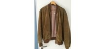 Bomber vintage kaki en daim