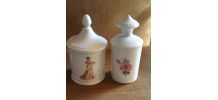 deux boites  a coton porcelaine 