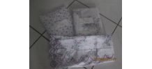 Ensemble lit 1 personne (drap, housse, taie) fleuri mauve