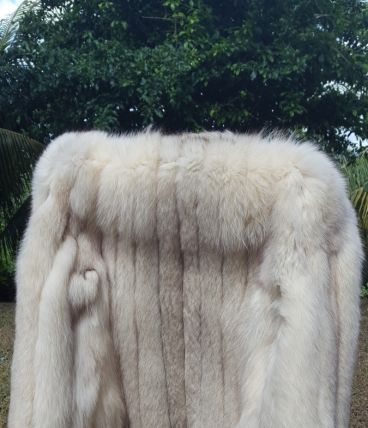 VESTE FOURRURE RENARD BLEU