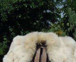 VESTE FOURRURE RENARD BLEU