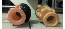 Sympathiques têtes de marionnettes en caoutchouc - années 70