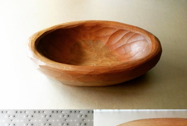 Coupelle en bois artisanale vintage
