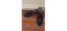 SANDALES À TALONS NEUVES, bleu, T. 38