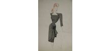 Croquis Mode 1950 série de robes 