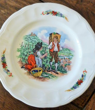 Assiette rétro vendanges