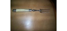 ancienne fourchette à gigot metal et corne de vache 