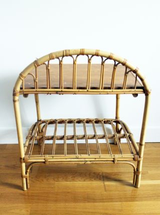Table d'appoint en rotin 70's