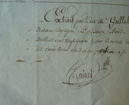 Acte notarié 1822