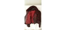 Blouson cuir et fourrure Bordeaux