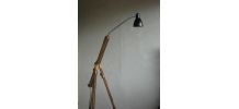 Lampe trépied Bois et metal