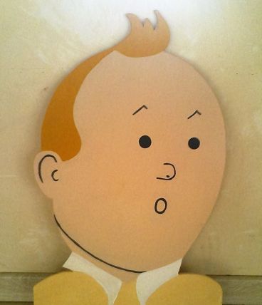 Silhouette Tintin découpée Bois et peinte