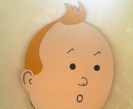 Silhouette Tintin découpée Bois et peinte