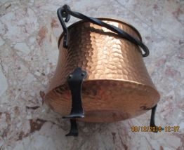 Chaudron de deco en cuivre années 50