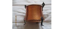 Chaudron de deco en cuivre années 50