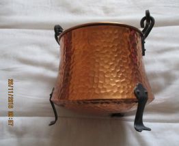 Chaudron de deco en cuivre années 50
