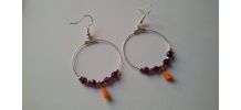 Boucles d'oreilles argent orange violet