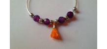 Boucles d'oreilles argent orange violet