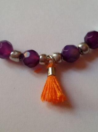 Boucles d'oreilles argent orange violet