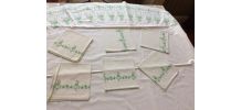 Nappe ronde en coton (1,70m)+6 serviettes
