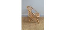 Fauteuil corbeille pour enfant en rotin