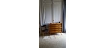 Commode pieds compas en bois et bakelite