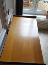 Commode pieds compas en bois et bakelite
