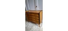 Commode pieds compas en bois et bakelite