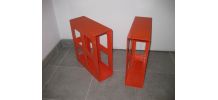 Etagères casiers plastique orange pour vinyles - vintage années 70