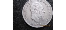 piece argent 5lire 1874