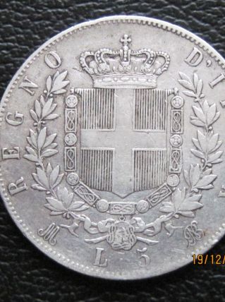 piece argent 5lire 1874
