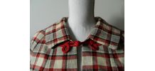 Cape motif tartan brandebourg vintage 60's