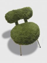 Chaise moumoute verte 70s