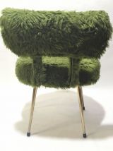 Chaise moumoute verte 70s