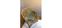 Fauteuil corbeille en rotin 60's
