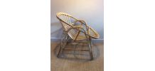 Fauteuil corbeille en rotin 60's