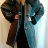 Manteau Shearling (cuir) gris bleuté taille L 