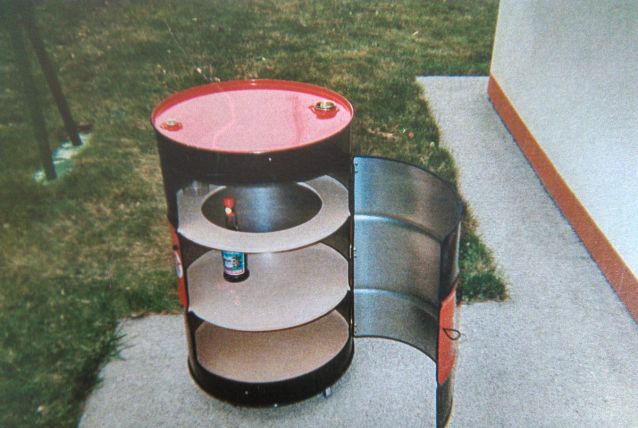 Bidon aménagé pour rangement